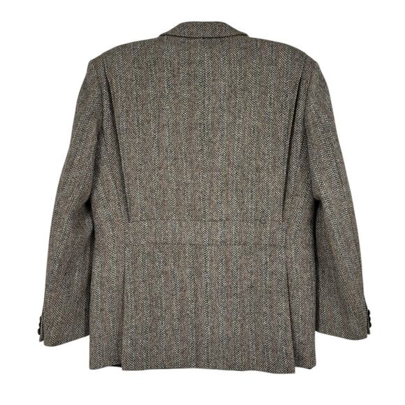 Vintage Harris Tweed Wool Jacket Western Hunting Box Pleat Martingale Belt 40 - Picture 3 of 11